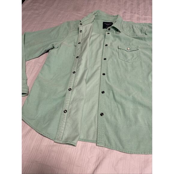 American Eagle Outfitters Shacket womens XL Corduroy Snap Up Mint Green Soft - Picture 8 of 16